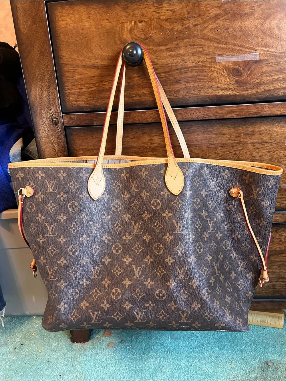 Louis Vuitton Monogram Canvas Neverfull Tote in Brown with Natural Trim - Picture 1 of 3